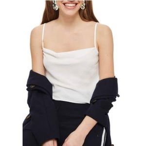 NWT Top Shop 12 White Cowl Neck Cami Tank Top